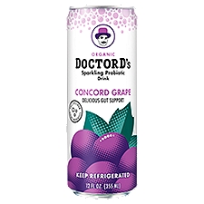 Doctor D's Concord Grape Sparkling Probiotic Drink, 12 fl oz, 12 Fluid ounce