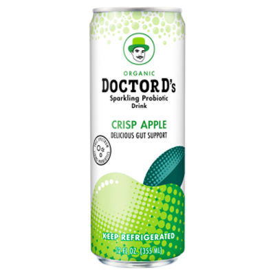 Doctor D's Crisp Apple Sparkling Probiotic Drink, 12 fl oz