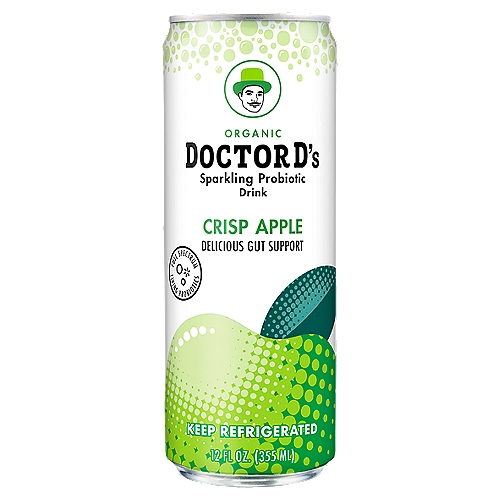Doctor D's Crisp Apple Sparkling Probiotic Drink, 12 fl oz
Taste the Delicious Doctor D's Difference!
Replenish and reinvigorate your body with our authentic, live fermented drink made with a wide variety of probiotics.