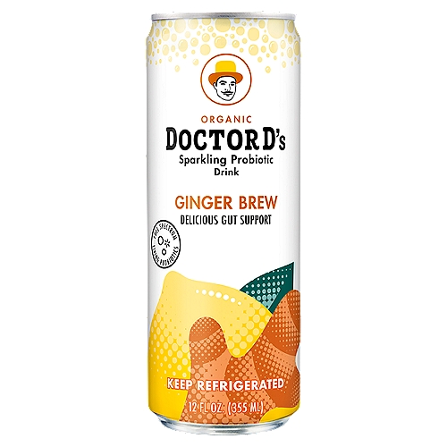 Doctor D's Ginger Brew Sparkling Probiotic Drink, 12 fl oz
Taste the Delicious Doctor D's Difference!
Replenish and reinvigorate your body with our authentic, live fermented drink made with a wide variety of probiotics.