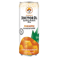 Doctor D's Pineapple Sparkling Probiotic Drink, 12 fl oz