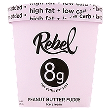 Rebel Peanut Butter Fudge Ice Cream, one pint