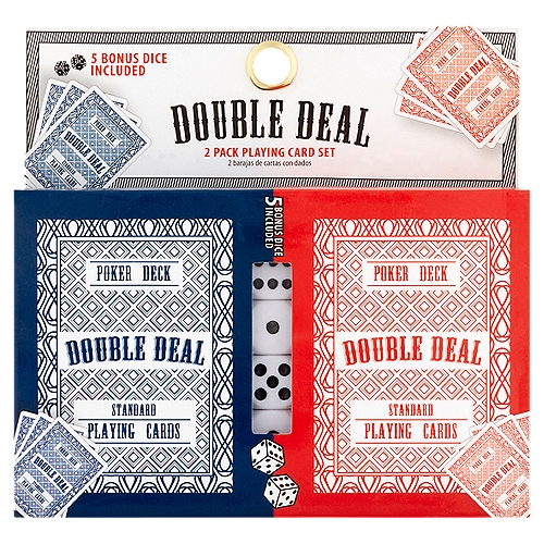Jacent Poker Deck Double Deal Playing Card Set, 2 count