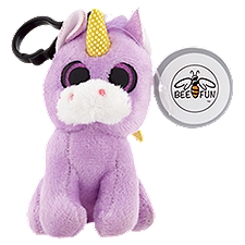 Jacent Bee Fun Purple Unicorn Plush Keychain