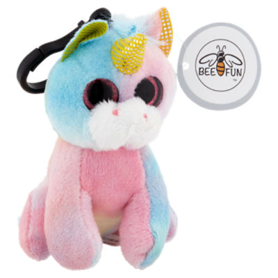 Jacent Bee Fun Rainbow Unicorn Plush Keychain