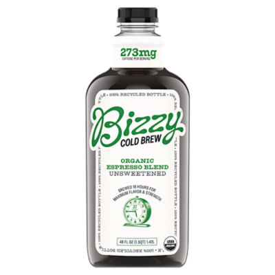 Bizzy Unsweetened Organic Espresso Blend Cold Brew, 48 fl oz