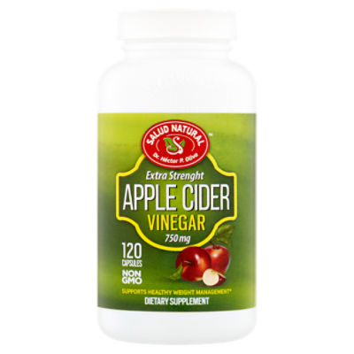 Salud Natural Extra Strength Apple Cider Vinegar Dietary Supplement, 750 mg, 120 count