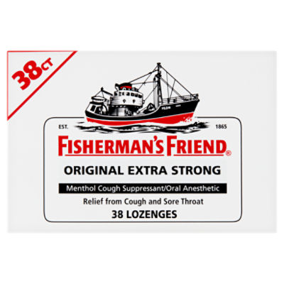 Fisherman's Friend Original Extra Strong Menthol Cough Suppressant/Oral Anesthetic Lozenges,38 count