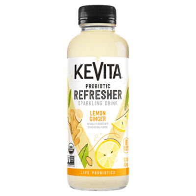 KeVita Lemon Ginger Probiotic Refresher Sparkling Drink, 15.2 fl oz