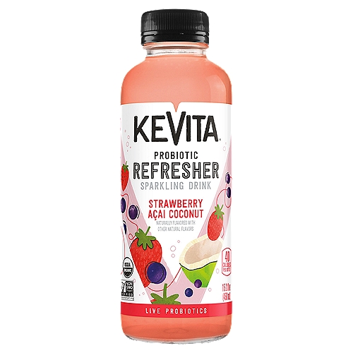 KeVita Strawberry Açai Coconut Probiotic Refresher Sparkling Drink, 15.2 fl oz