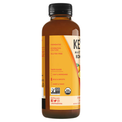 Kevita Master Brew Kombucha Pineapple Peach Naturally Flavored 15.2 Fl Oz Bottle