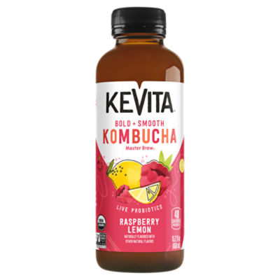 KeVita Master Brew Raspberry Lemon Kombucha, 15.2 fl oz, 15.2 Fluid ounce