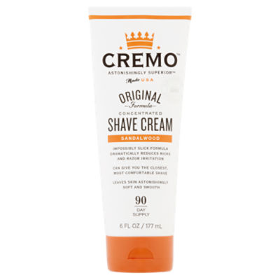 Cremo Astonishingly Superior Sandalwood Concentrated Shave Cream, 6 fl oz
