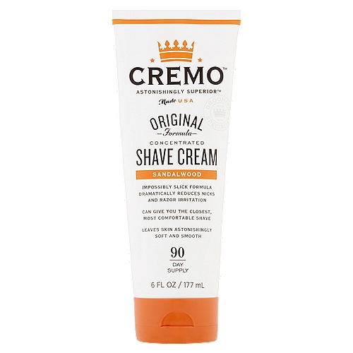 Cremo Astonishingly Superior Sandalwood Concentrated Shave Cream, 6 fl oz