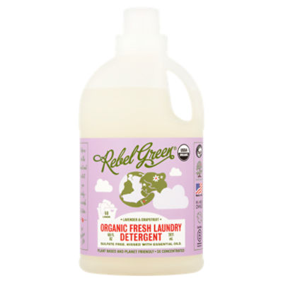 Rebel Green Lavender & Grapefruit Organic Fresh Laundry Detergent, 68 count, 68 fl oz