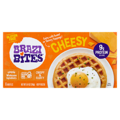 Brazi Bites Gluten Free Cheesy Waffles, 6 count, 8.4 oz