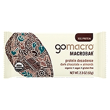 GoMacro Protein Decadence Dark Chocolate + Almonds Macrobar, 2.3 oz