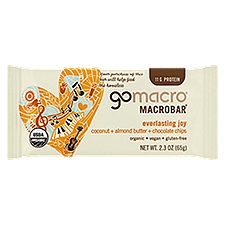 GoMacro Everlasting Joy Coconut + Almond Butter + Chocolate Chips Macrobar, 2.3 oz