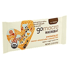 GoMacro Everlasting Joy Coconut + Almond Butter + Chocolate Chips, Macrobar, 2.3 Ounce