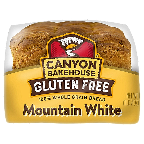 Canyon Bakehouse Mountain White Bread, Gluten Free Bread, 100% Whole Grain, Frozen, 18 oz Loaf