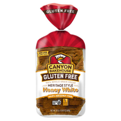 Canyon Bakehouse Gluten Free Heritage Style Honey White 100% Whole Grain Bread, 24 oz