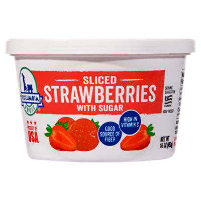 Columbia Fruit Sliced Strawberries with Sugar, 16 oz