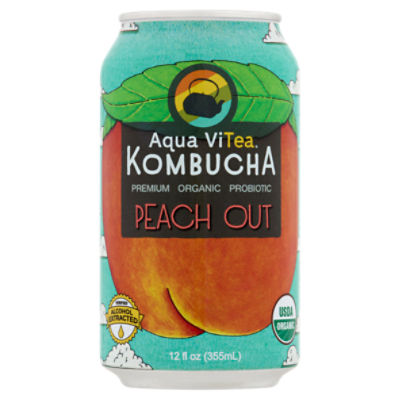 Aqua ViTea Peach Out Kombucha, 12 fl oz ShopRite
