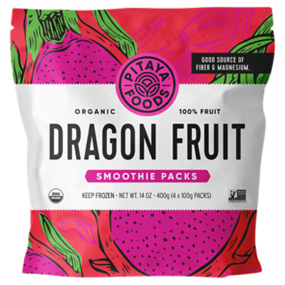Pitaya Foods Organic Dragon Fruit Smoothie Packs, 14 oz