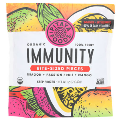 Pitaya Foods Immunity Organic Dragon + Passion Fruit + Mango Bite-Sized Pieces, 12 oz