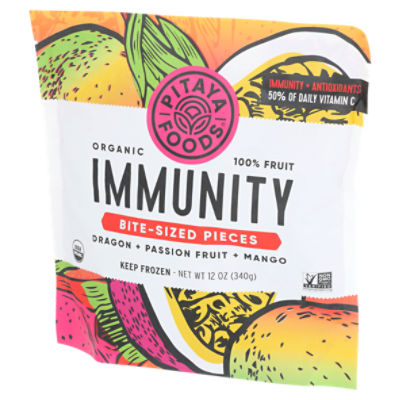 Pitaya Foods Immunity Organic Dragon + Passion Fruit + Mango Bite-Sized Pieces, 12 oz