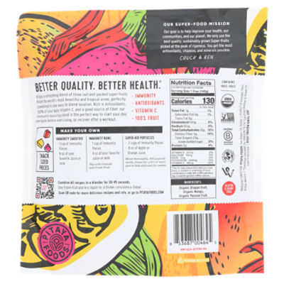 Pitaya Foods Immunity Organic Dragon + Passion Fruit + Mango Bite-Sized Pieces, 12 oz