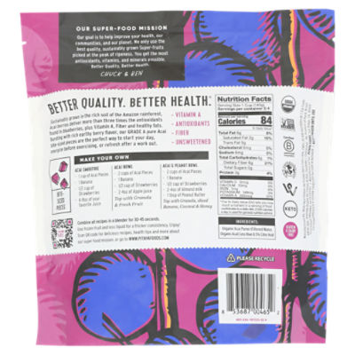 Pitaya Foods Zero Sugar Organic Premium Acai Berry Bite - Sized Pieces, 12 oz