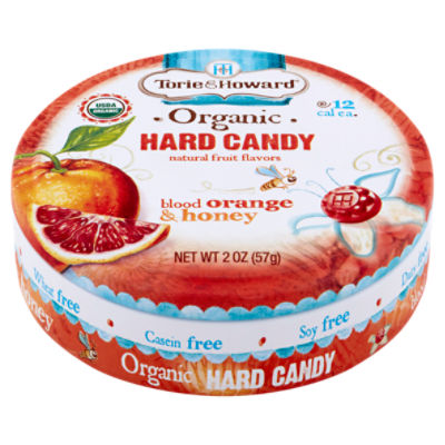 Torie & Howard Organic Blood Orange & Honey Hard Candy, 2 oz