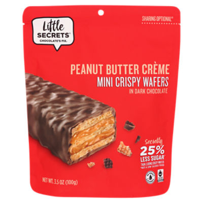 Little Secrets Peanut Butter Crème Mini Crispy Wafers in Dark Chocolate, 3.5 oz