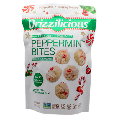 Drizzilicious Mini Rice Cakes Reimagined! Peppermint Bites, 4 oz