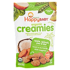 Happy Baby Organics Organic Creamies Freeze-Dried Veggie, Fruit, & Coconut Milk Snacks, 1 oz