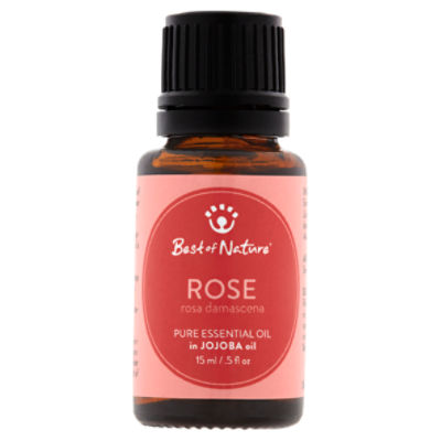 Best of Nature Rose Pure Essential Oil in Jojoba Oil, .5 fl oz