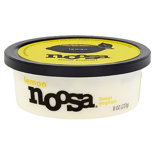 Noosa Lemon Finest Yoghurt, 8 oz
Live Active Cultures: S. Thermophilus, L. Bulgaricus, L. Acidophilus, Bifidus, L. Casei

With whole milk from happy cows never treated with rBGH*
*according to the FDA, no significant difference has been shown between milk derived from rBGH treated and non-rBGH treated cows

Colorado fresh™