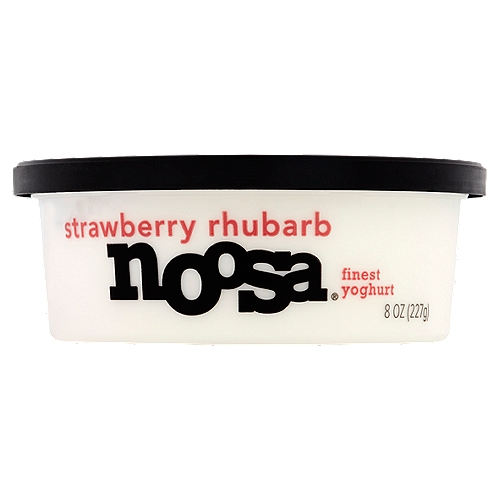 Noosa Strawberry Rhubarb Finest Yoghurt, 8 oz
Live Active Cultures: S. Thermophilus, L Bulgaricis, L Acidophils, Bifidus, L. Casei

With whole milk from happy cows never treated with rBGH*
*according to the FDA, no significant diffrence has been shown between milk derived from rBGH treated and non rBGH treated cows

Colorado fresh™
