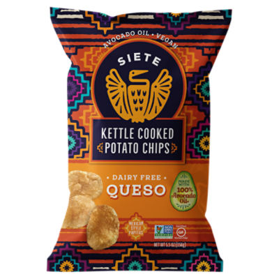 Siete Dairy Free Queso Kettle Cooked Potato Chips, 5.5 oz