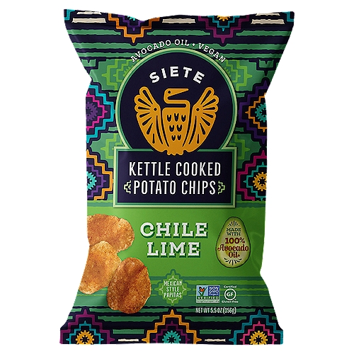 Siete Chile Lime Kettle Cooked Potato Chips, 5.5 oz