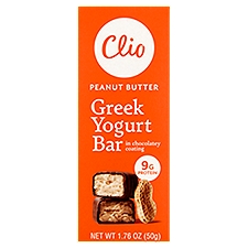 Clio Peanut Butter in Chocolate Coating, Greek Yogurt Bar, 1.76 Ounce