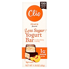 Clio Peach Flavored in Chocolatey Coating, Yogurt Bar, 1.76 Ounce