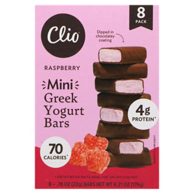 Clio Raspberry Mini Greek Yogurt Bars, .78 oz, 8 Count