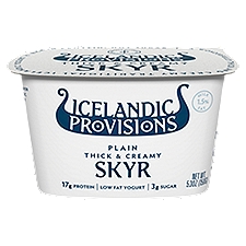 Icelandic Provisions Plain Thick & Creamy Skyr, Low Fat Yogurt, 5.3 Ounce