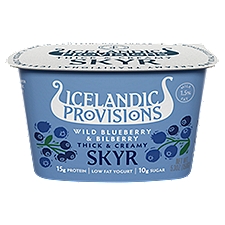 Icelandic Provisions Wild Blueberry & Bilberry Thick & Creamy Skyr Low Fat Yogurt, 5.3 oz, 5.3 Ounce