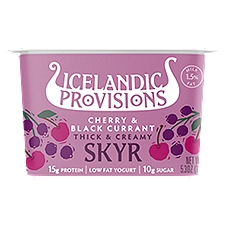 Icelandic Provisions Cherry & Black Currant Thick & Creamy Skyr, Low Fat Yogurt, 5.3 Ounce