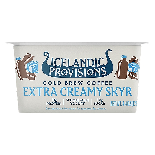 Icelandic Provisions Cold Brew Coffee Extra Creamy Skyr, 4.4 oz
A Wonderfully Thick, Rich and Creamy Icelandic Yogurt
Made with Whole Milk for Extra Creaminess

We only partner with farmers that agree to not use rBST. According to the FDA, no significant difference has been found between milk from rBST-treated and non-rBST treated cows.
