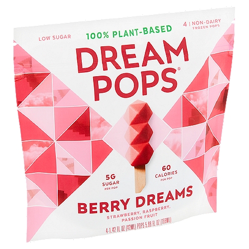 Dream Pops Berry Dreams Non-Dairy Frozen Pops, 1.42 fl oz, 4 count