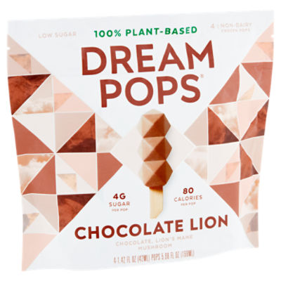 Dream Pops Chocolate Lion Non-Dairy Frozen Pops, 1.42 fl oz, 4 count